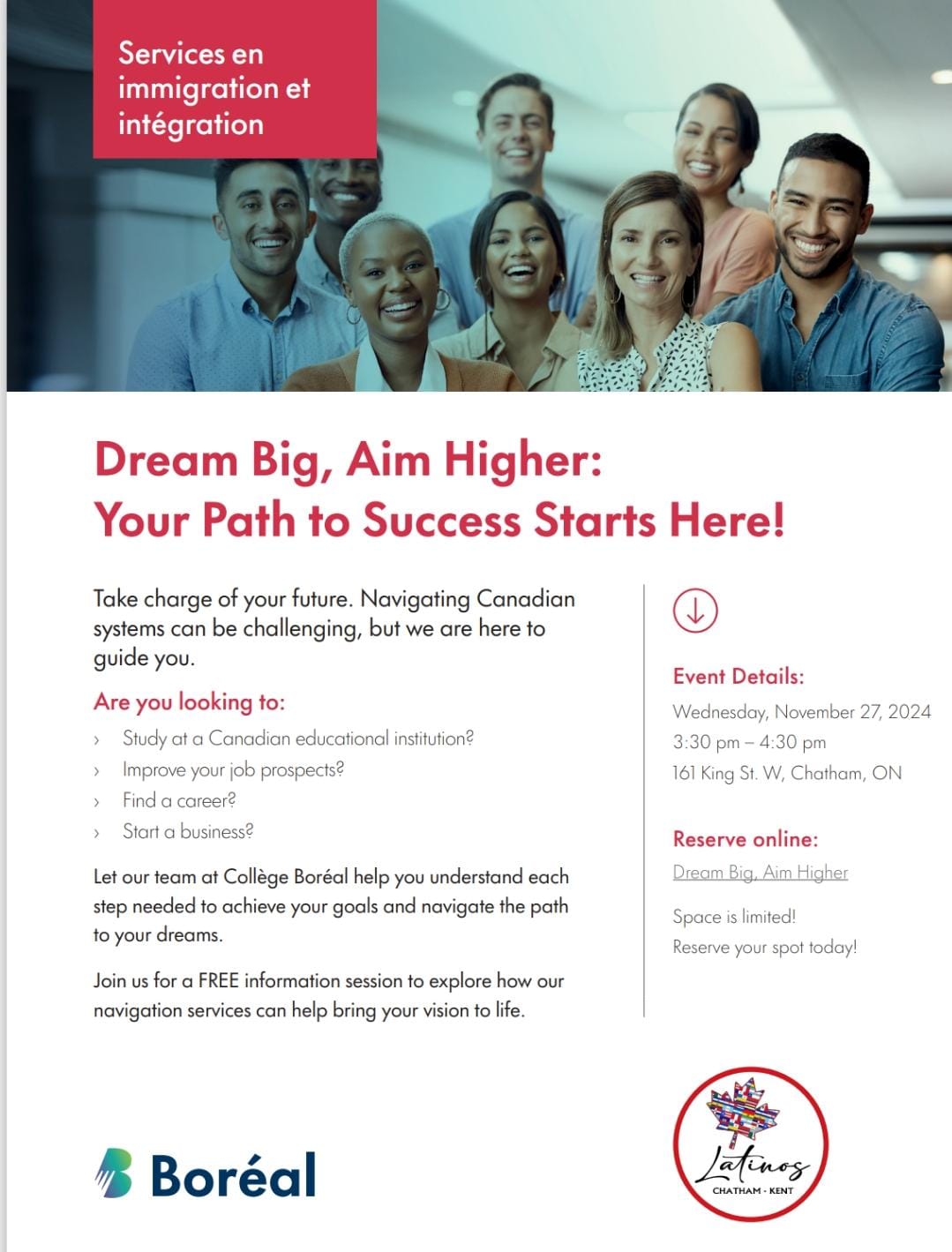 Flyer - Dream Big, Aim Higher - Boreal College